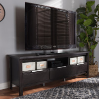 Baxton Studio MH8123-Wenge-TV Elaine Modern and Contemporary Wenge Brown Finished TV Stand